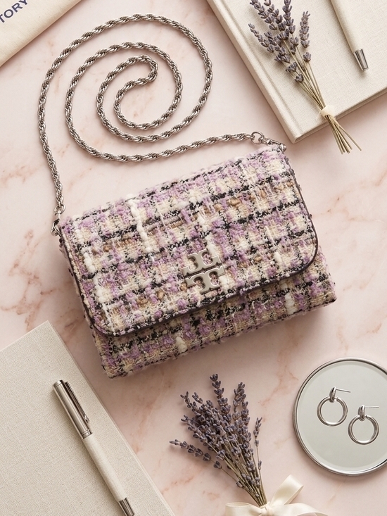 Tory Burch Handbags - This item is a Tory Burch Emerson tweed chain wallet.